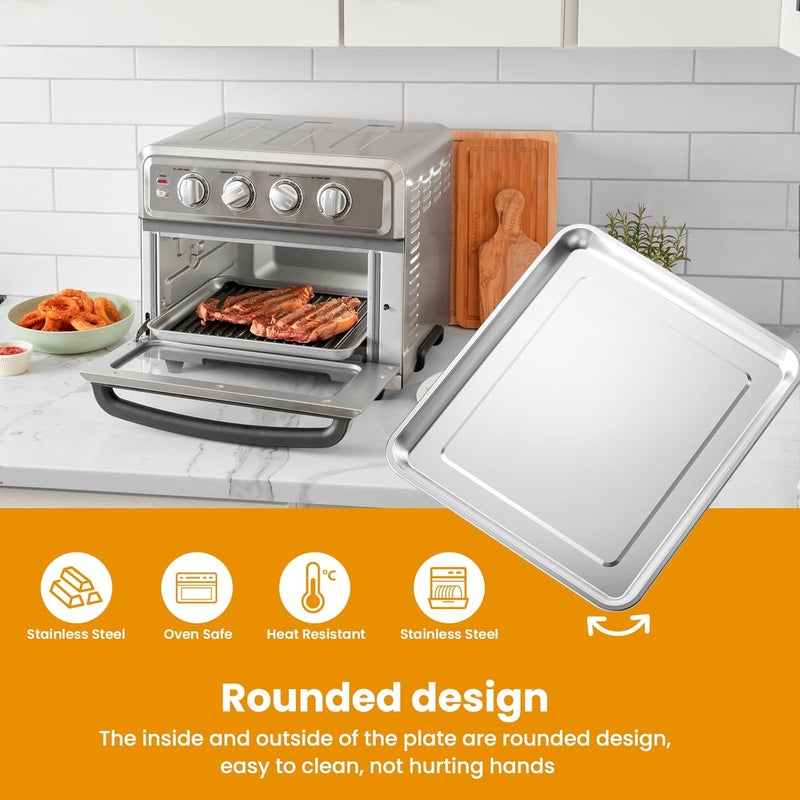 SettleDown Stainless Steel Baking Tray Pan Compatible with Cuisinart Airfryer TOA-060 and TOA-065 (with Cuisinart Airfryer TOA-060 and TOA-065) - Image 5