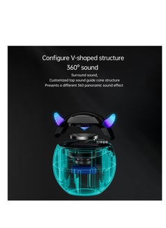 KASTWAVE Wireless Bluetooth Speaker, KASTWAVE Led Flash Portable Outdoor Bedside Kids Room Alarm Clock Subwoofer Music Tf Player with Microphone Hands-Free Call (Black)  - Image 4
