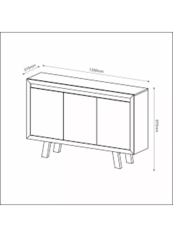 Tecnomobili - cabeint with 3 Doors135.8x31.5x87cm.White Color - Image 1