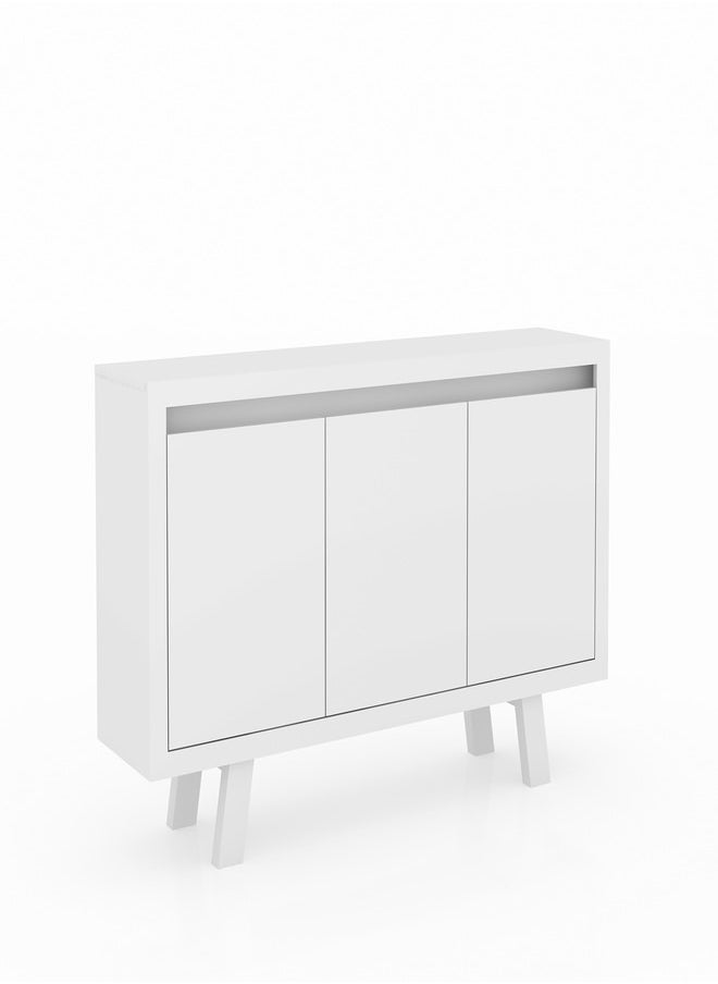 Tecnomobili - cabeint with 3 Doors135.8x31.5x87cm.White Color - Image 1