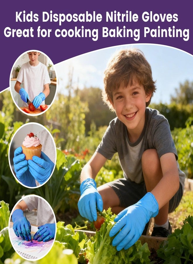 Cljlixcy Kids Disposable Nitrile Gloves for 4-10 Years, Suitable for Gardening, Cooking, Painting, Latex and Powder Free -100 PCS - Image 5
