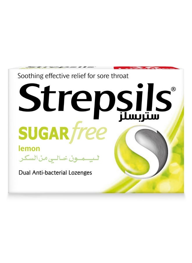 Strepsils Lemon Sugar Free Dual Anti-Bacterial Action Soothing Effective Relief From Sore Throats 16 Lozenges - Image 2