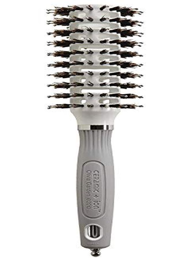Olivia Garden Ceramic + Ion Turbo Vent Combo Hair Brush (Ionic & 100% Boar Bristles) Citv-Comd (Medium 2 1/2") - Image 1