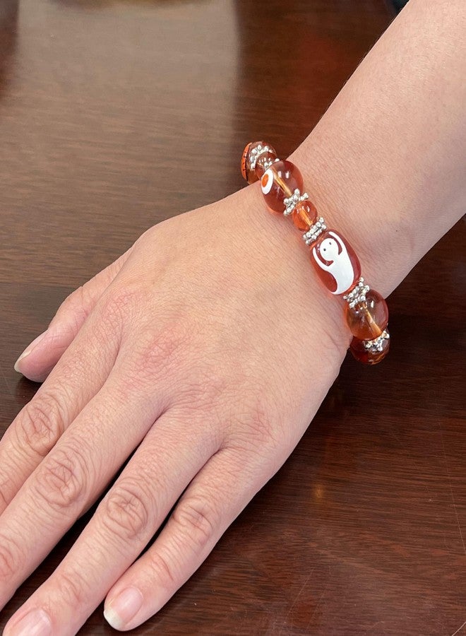 fiona Halloween Bracelet For Women, Trick Or Treat Bracelet, Spooky Jack O' Lantern Pumpkin Jewelry Gift 1 pc (Pumpkin Ghost Orange) - Image 3