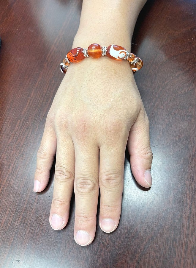 fiona Halloween Bracelet For Women, Trick Or Treat Bracelet, Spooky Jack O' Lantern Pumpkin Jewelry Gift 1 pc (Pumpkin Ghost Orange) - Image 2