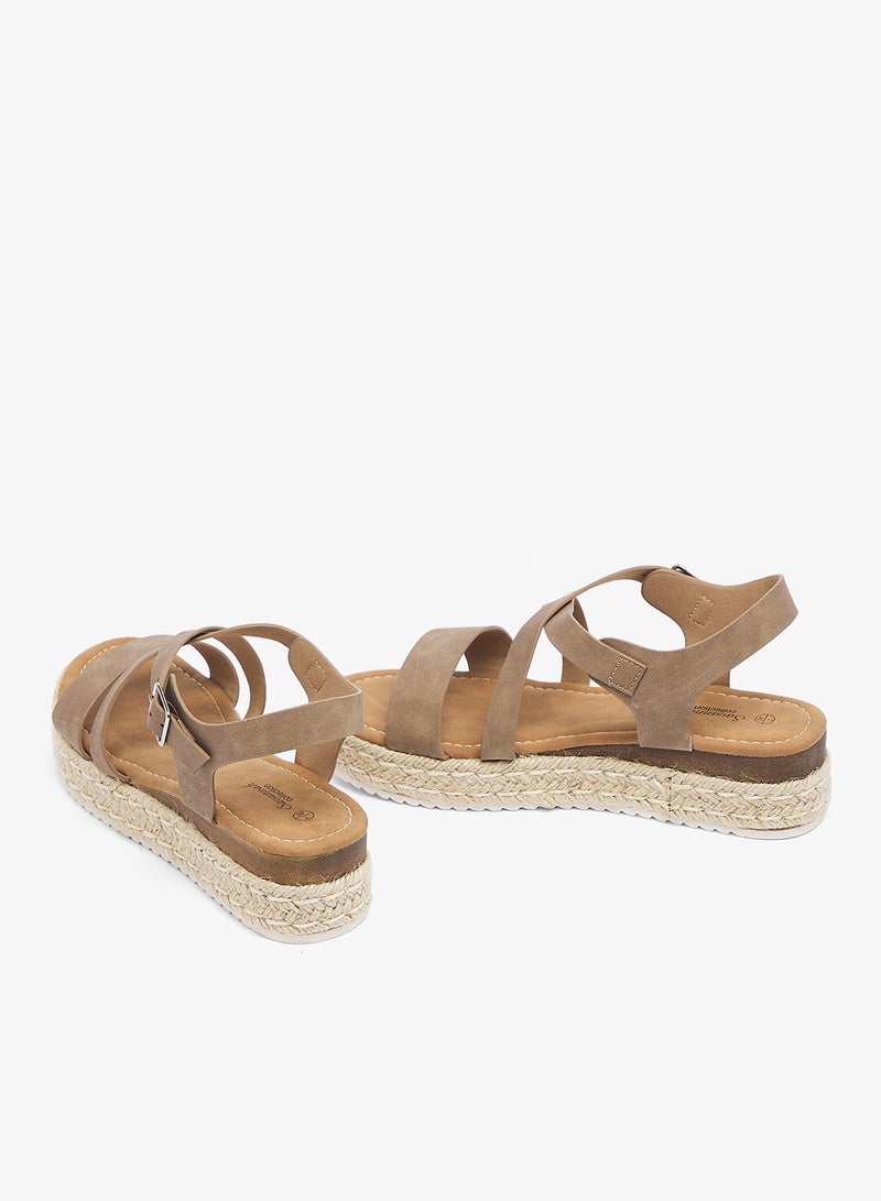 Savannah Collection Low Wedged Flatform Sandal - Image 4