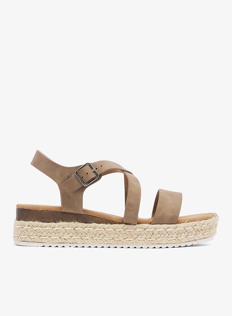 Savannah Collection Low Wedged Flatform Sandal - Image 1