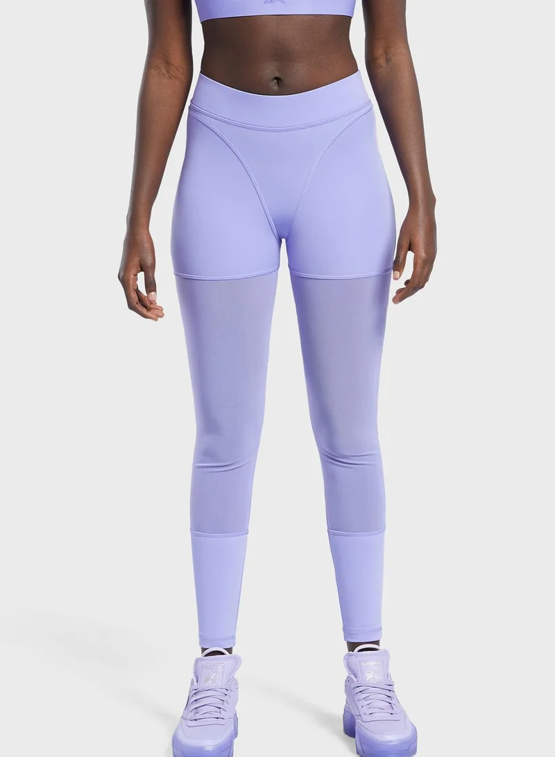 Reebok Cardi B Mesh High-Rise Leggings
