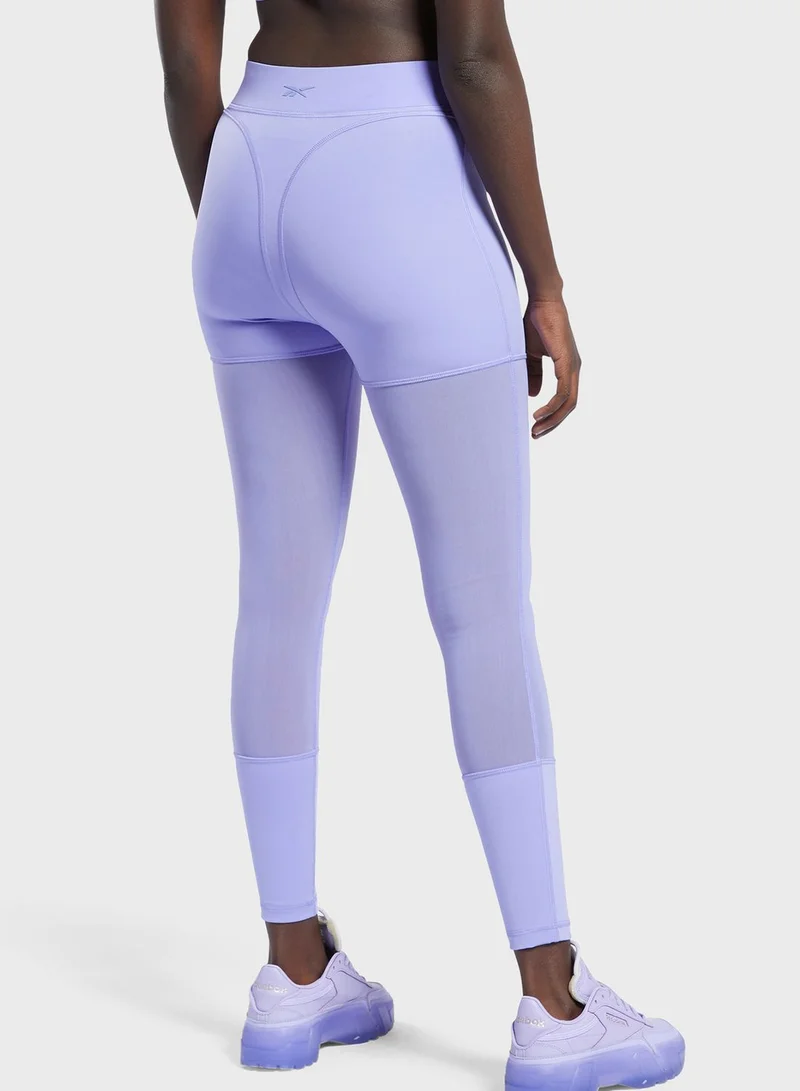 Reebok Cardi B Mesh High-Rise Leggings
