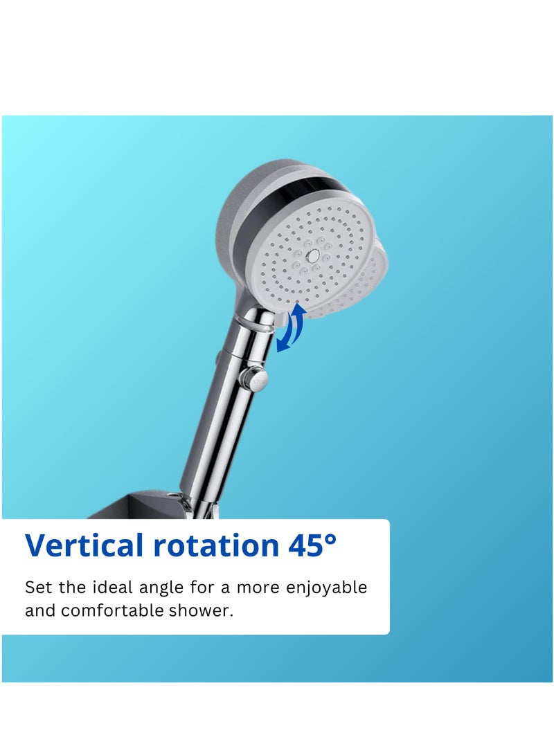 مجموعة دش، مجموعة دش كاملة مع خرطوم 1.5 متر وتصميم محمول حديث، رأس دش 5 × 9 سم، حامل 8 × 12 سم، 5 أنواع من النفاثات للسبا والاستحمام - Image 4