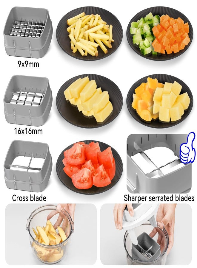 Badelite Vegetable Chopper Bowel Multi-functional 3 Interchangeable Blades Onion Chopper French Fry Cutter Veggie Dicer for Cucumber, Tomato, Zucchini, Carrot, Citrus - Image 2