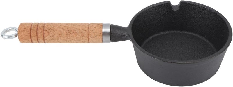 Cast Iron Skillet, Nonstick Frying Pan with Even Heating and Easy Release, Oil Free Cooking, Fast Heating, Solid Wood Handle, for Home Kitchen (13 * 5cm) - Image 2