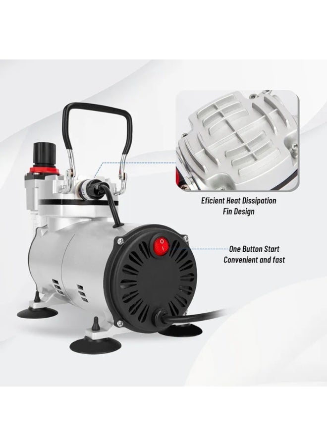 Fengda Premium Starter Kit Airbrush Professional Mini Compressor Kit FD18-2K, Air Brush FE-130 0.3mm Adjustable Dual-Action & Accessories for Spray Painting Canvas & Model Art, Body Tattoo, Graphic, Makeup - Image 5