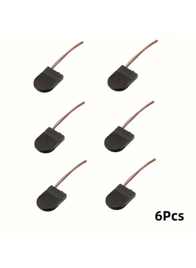 6pcs Black CR2032 Battery Holder Case With ON OFF Switch For DIY Projects - Image 1