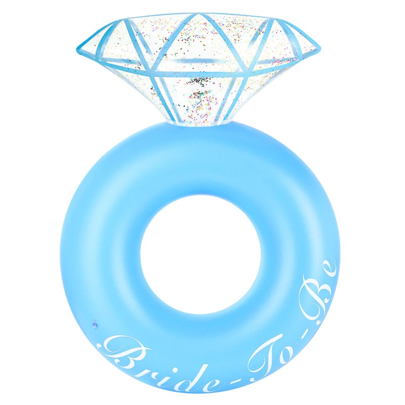 HeySplash Pool Floats Inflatable Diamond Ring Pool Float Large Engagement Ring Floatie for Bachelorette Party Swim Tube River Lake Wedding Bride Stagette Decor Fun Toy Raft for Adults Blue - Image 3