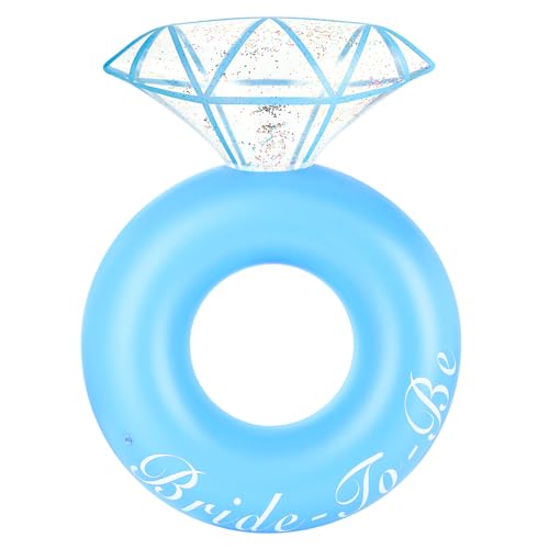 HeySplash Pool Floats Inflatable Diamond Ring Pool Float Large Engagement Ring Floatie for Bachelorette Party Swim Tube River Lake Wedding Bride Stagette Decor Fun Toy Raft for Adults Blue - Image 1