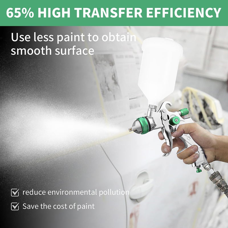 Bentohkle Hvlp Spray Gun Kit With 1.4/1.7/2.0/2.5Mm Nozzles  Car Paint Spray Gun  Wall Repair  Furniture Refinishing Spray Gun Paint Sprayer Gun With Plastic Cup  Professional Versatile Spray Gun - Image 3