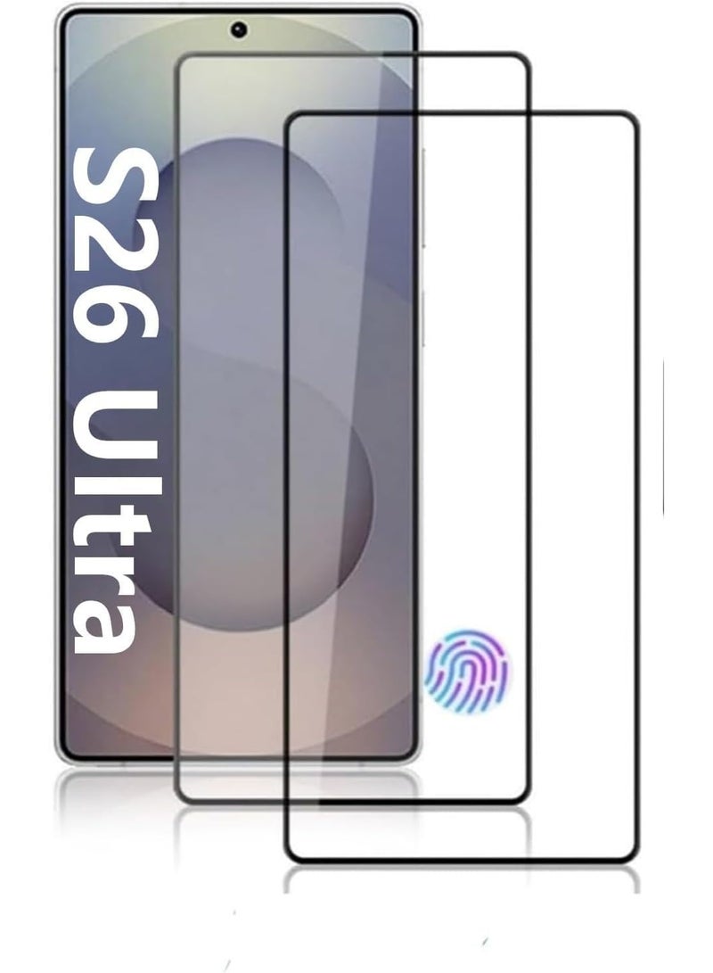 قطعتان شاشة حماية لموبايل سامسونج جالاكسي S26 الترا، تدعم فتح القفل ببصمة الإصبع، مقاومة للخدش، خالية من الفقاعات، سهلة التركيب، درجة صلابة 9، شفاف بالكامل لسامسونج S26 الترا (شفاف) - Image 2