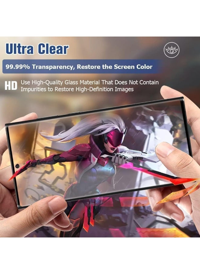 قطعتان شاشة حماية لموبايل سامسونج جالاكسي S26 الترا، تدعم فتح القفل ببصمة الإصبع، مقاومة للخدش، خالية من الفقاعات، سهلة التركيب، درجة صلابة 9، شفاف بالكامل لسامسونج S26 الترا (شفاف) - Image 3