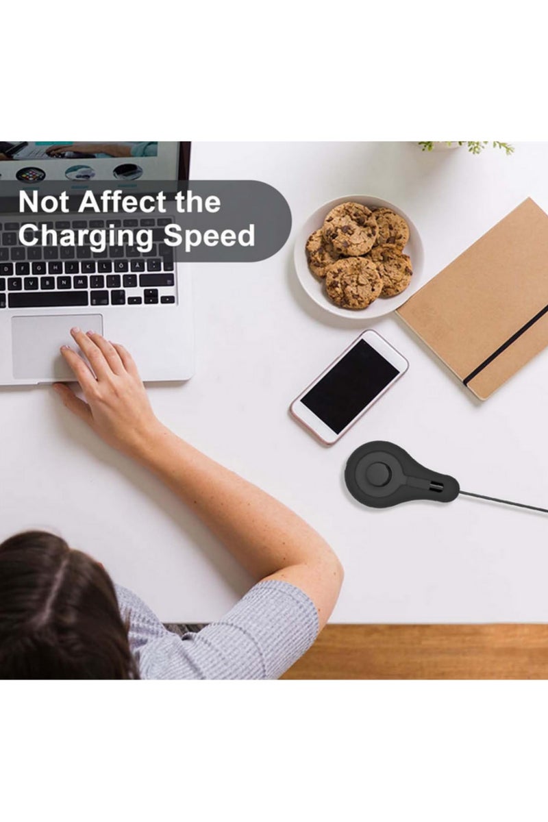 Silicone Charger Protective Case with Cord Winder Stand Case Anti Scratch Charger Organizer for Oura Ring Gen3 Charger Size 6 to13 Durable Soft Cover Black - Image 3