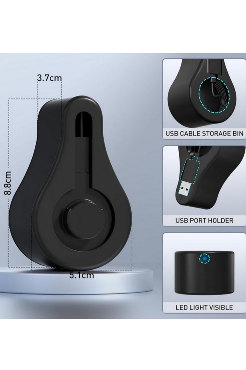 Silicone Charger Protective Case with Cord Winder Stand Case Anti Scratch Charger Organizer for Oura Ring Gen3 Charger Size 6 to13 Durable Soft Cover Black - Image 5