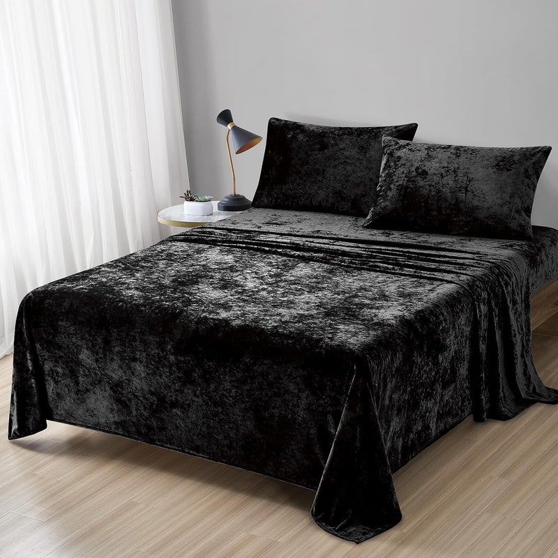 Bezzilish Home BEZZLISH Home Flannel Warm bedsheets for Winter Double Flat Size 90 x 100 Inches with 2 Pillow Cover Size Velvet Bedsheets Pack of 1 ish19 - Image 1