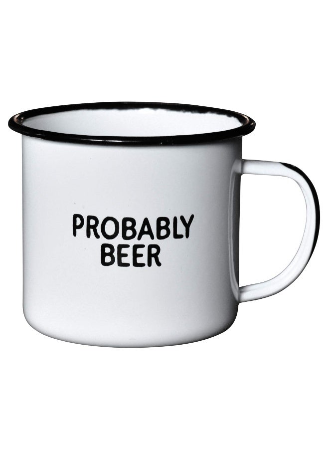 swag brewery PROBABLY BEER | Enamel Coffee Mug | Funny Home Bar Gift for Beer Lovers, Homebrewers, Men, and Women | Cool Cup for the Office, Kitchen, Campfire, and Travel - Image 1
