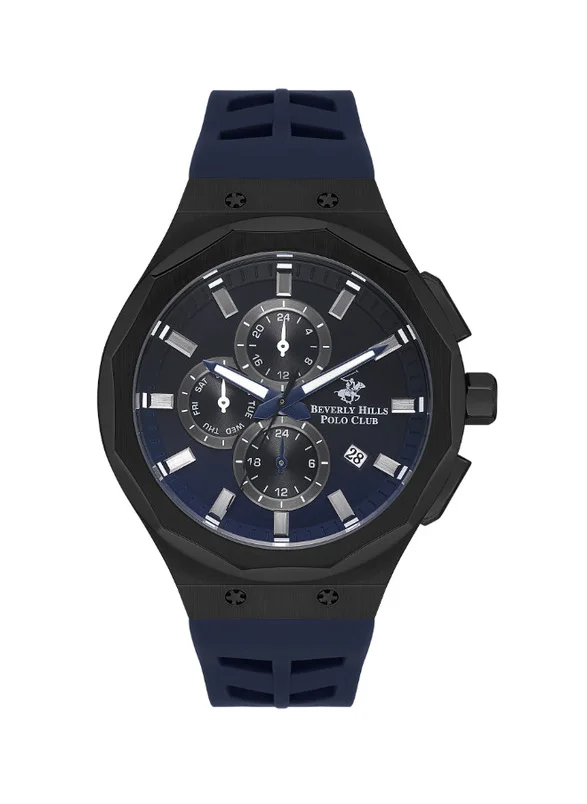 بيفرلي هيلز بولو كلوب Beverly Hills Polo Club BP3535X.699 Men's Multi Function Display Watch & Silicone Strap Dark Blue