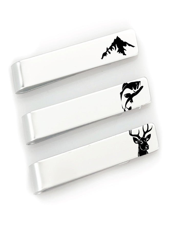 SM Design Men’s Stainless Steel Tie Clip Set - Set of 3 Classic Tie Bars - Durable, Rust-Resistant Dress Accessories for Work, Weddings & Everyday Wear (Sportsman) - Image 1