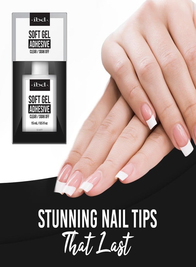 IBD Soft Gel Nail Adhesive - Clear Gel Nail Glue for Fake Nails, Tips, & Acrylic Extensions, Durable, Easy Soak-Off Bond, 0.5 fl oz - Image 3