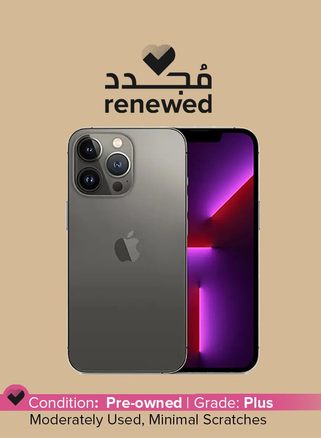 ابل  مُجدد - هاتف آيفون 13 برو ماكس بذاكرة داخلية 256 جيجابايت ويدعم تقنية 5G مع تطبيق فيس تايم بلون رصاصي داكن - النسخة العالمية - Image 1