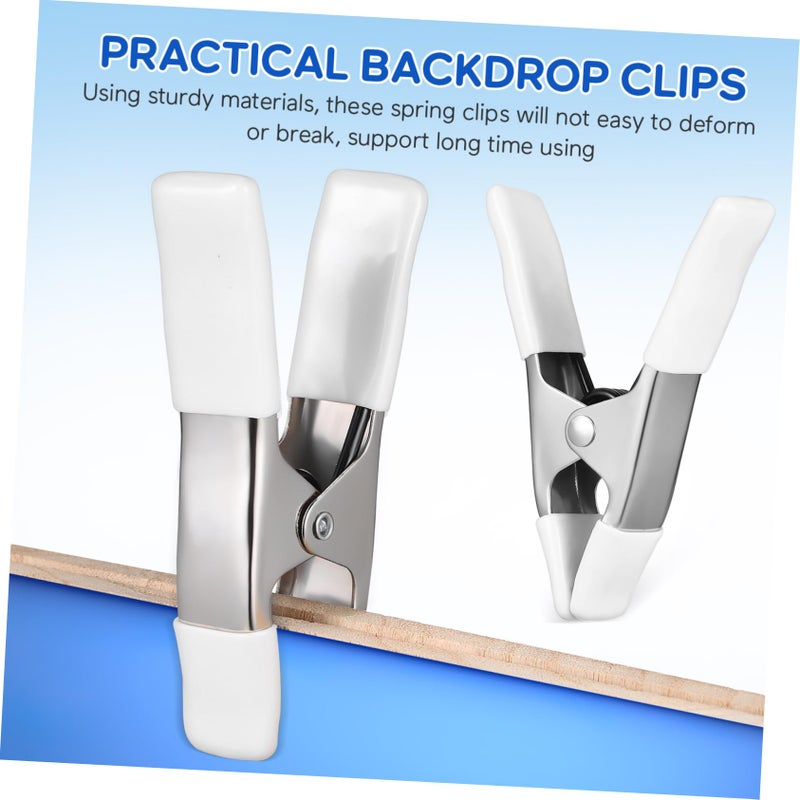 2 Pack Heavy Duty Spring Clamps for Photography Backdrops Studio Background Clips with Ergonomic Grip - Image 4