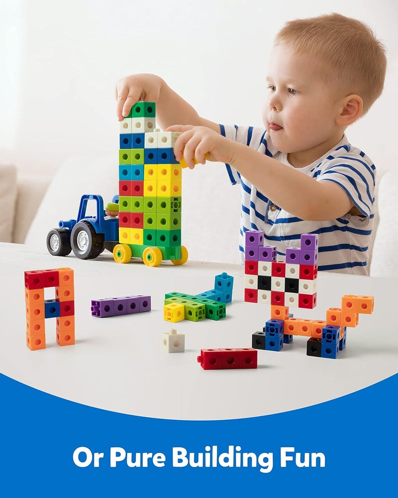 Coogam Math Cubes, Manipulatives Number Counting Blocks with Activity Snap Linking Cube Math Construction Toy Gift for Preschool Kindergarten Learning - Image 4