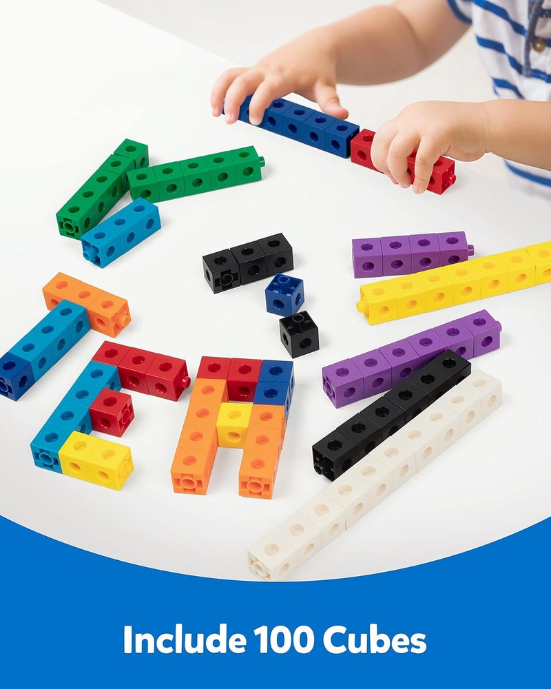 Coogam Math Cubes, Manipulatives Number Counting Blocks with Activity Snap Linking Cube Math Construction Toy Gift for Preschool Kindergarten Learning - Image 2