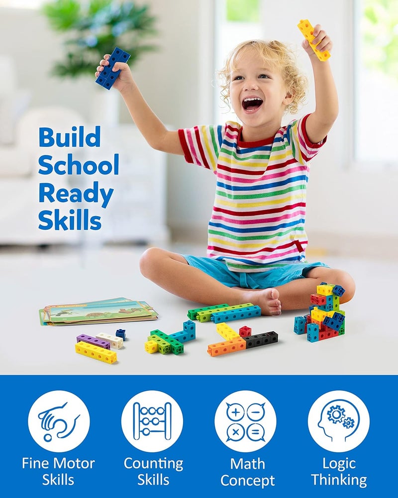 Coogam Math Cubes, Manipulatives Number Counting Blocks with Activity Snap Linking Cube Math Construction Toy Gift for Preschool Kindergarten Learning - Image 5