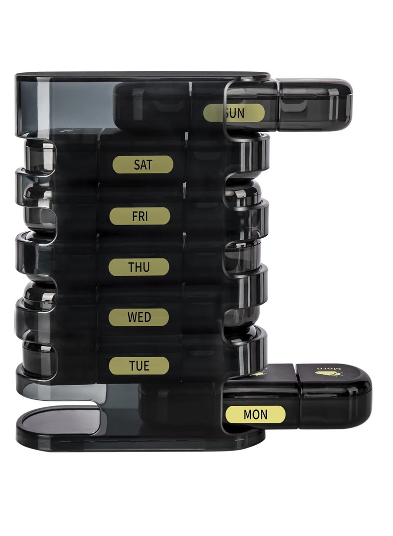 Suntown Pill Organizer, Pill Organizer 3 Times a Day - Weekly Pill Organizer 3 Times a Day, Daily Pill Box 3 Times a Day to Hold Vitamins, Cod Liver Oil, Supplements and Medication - Image 1