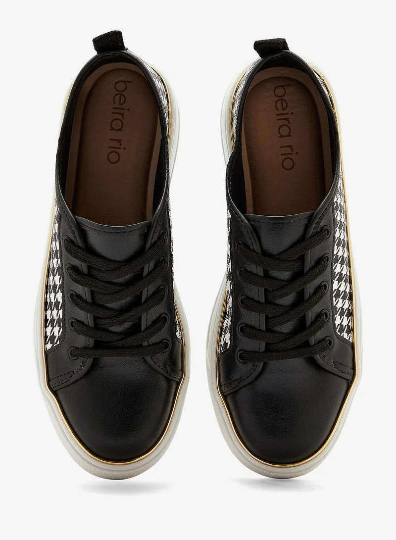 Beira Rio Black/White Comfort Women’s Sneakers – Lace-Up Ladies Sneakers & Casual Sneakers for Girls for Women | Best Price UAE