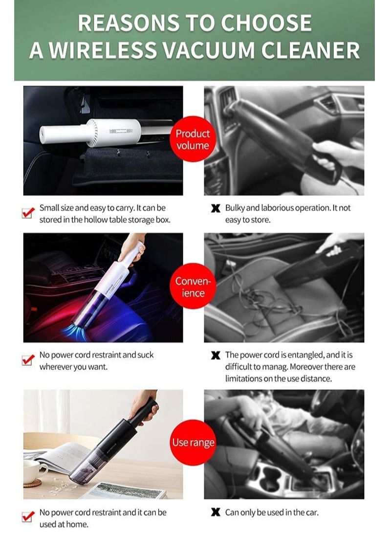 AGD Handheld Mini Vacuum Cleaner Car Cleaning Charging With Cigarette Lighter 120 Black - Image 4