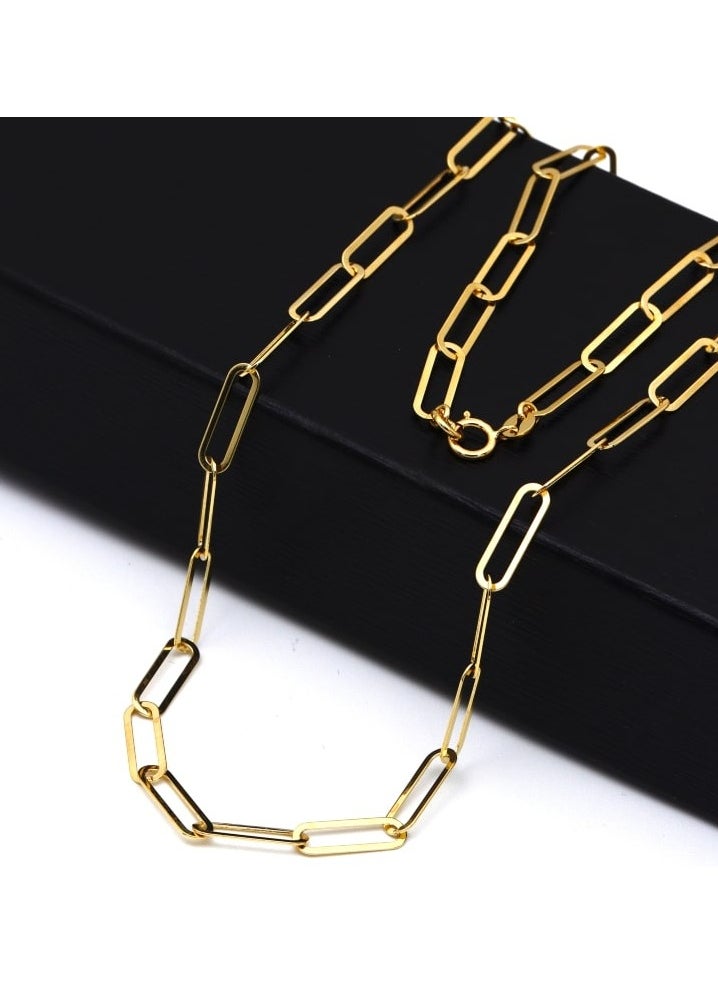 Gold Zone - Real Gold Paper Clip M Necklace - Image 1