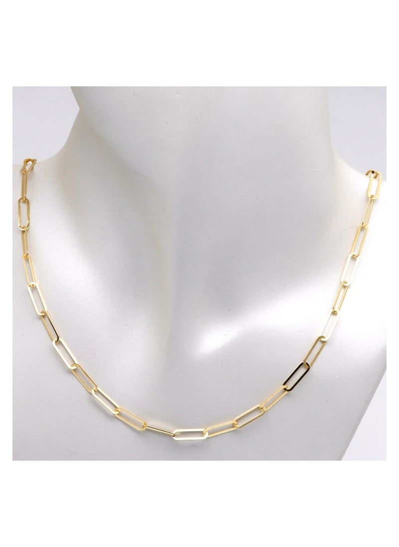 Gold Zone - Real Gold Paper Clip M Necklace - Image 1