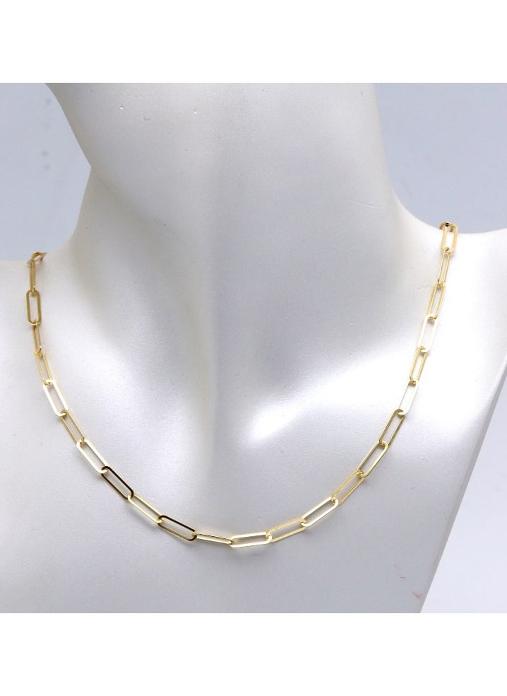 Gold Zone - Real Gold Paper Clip M Necklace - Image 1