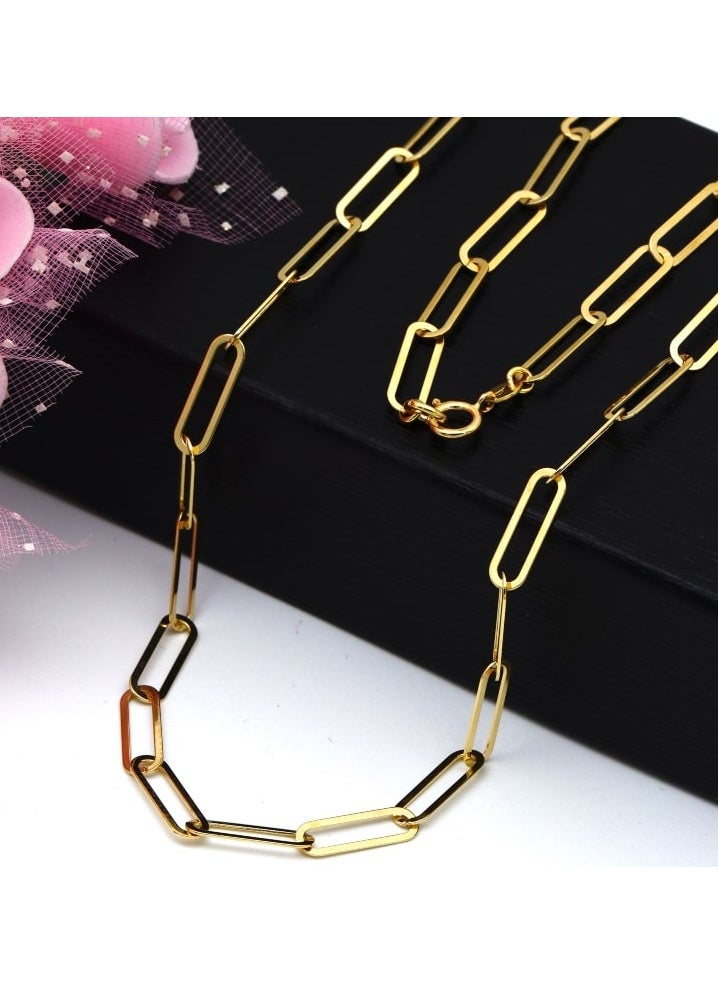 Gold Zone - Real Gold Paper Clip M Necklace - Image 1