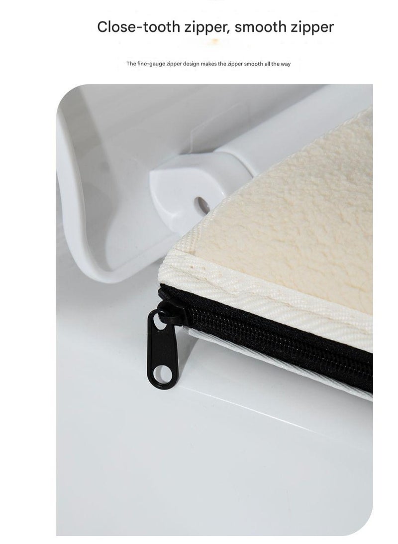 ايه ام غطاء مقعد المرحاض السميك للحمام، وسائد ناعمة ودافئة لمقعد المرحاض، غطاء مقعد المرحاض للحمام، حصيرة عالمية. غطاء مقعد المرحاض السميك المقاوم للماء القابل للغسل في الشتاء، بسحاب على شكل شبكة للمشاهير - Image 5