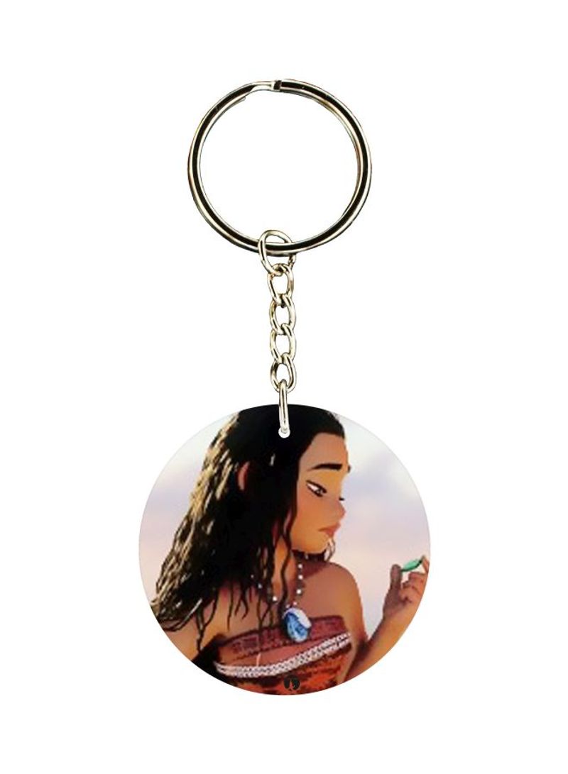 Cartoon Girl Printed Keychain
