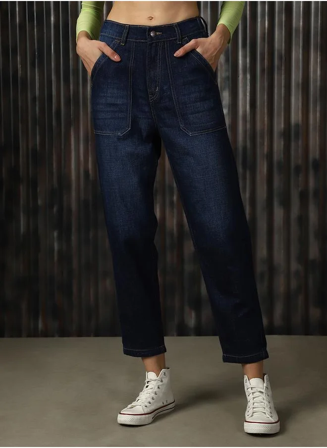 HIGH STAR Women Carpenter Fit High-Rise Light Fade Jeans