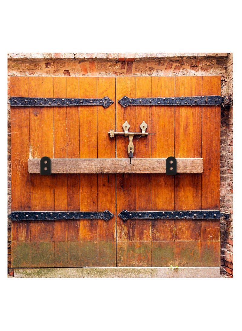 2x4 Door Barricade Brackets, 2 Pcs Door Security Barricade Brackets, Heavy Duty Door Security Brackets for 2 x 4 Lumber, Open Security Holder U Brackets for Indoor, Outdoor, Black - Image 2