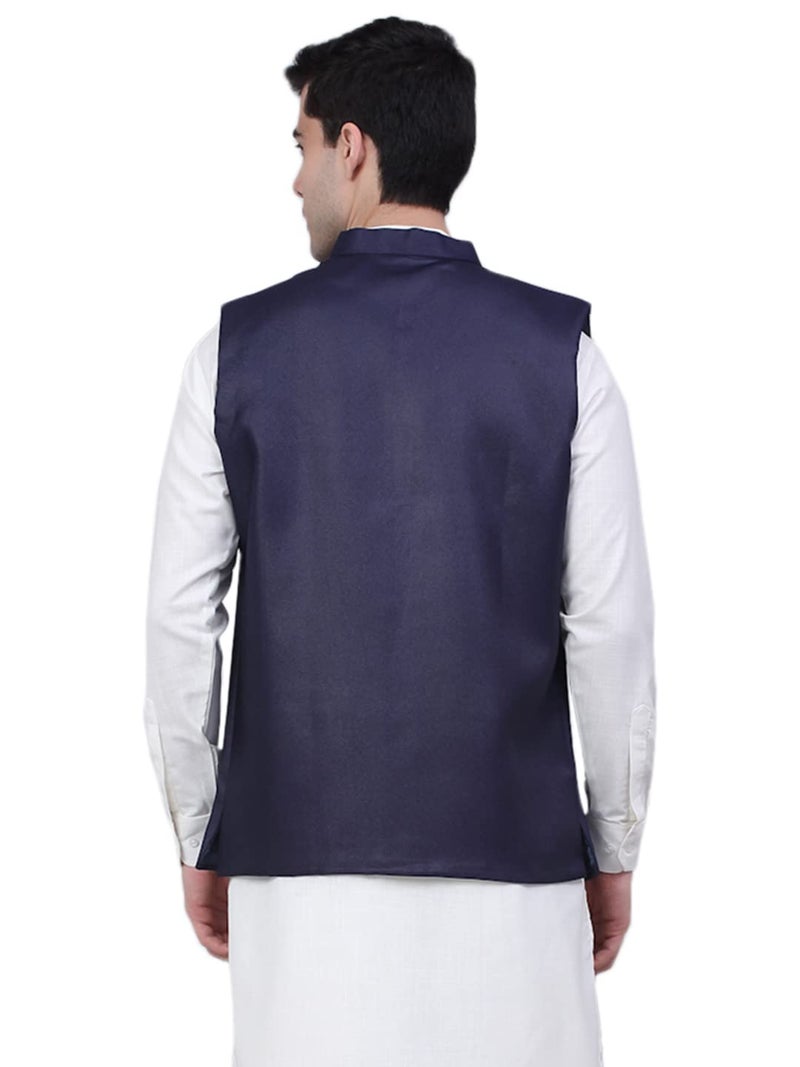 jompers سترة نهرو صلبة للرجال - سترة قطنية أنيقة - Image 2