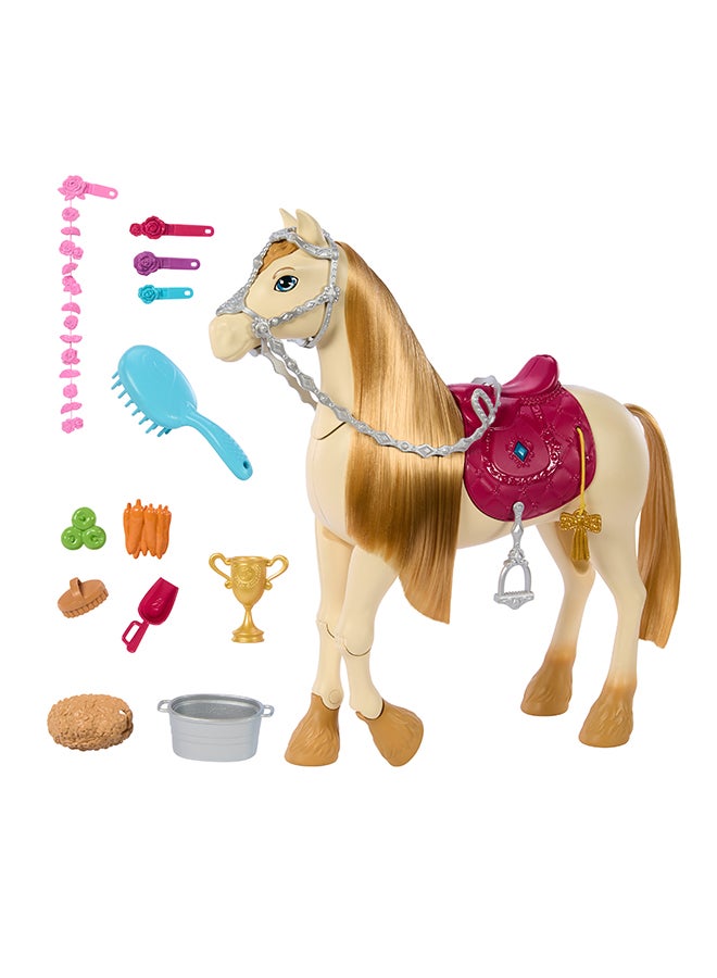 Toy Horse with Sounds, Music and Accessories Inspired by Barbie The Mysterious Horse Adventure Horse Can Move, Dance and Blink Eyes HXJ42