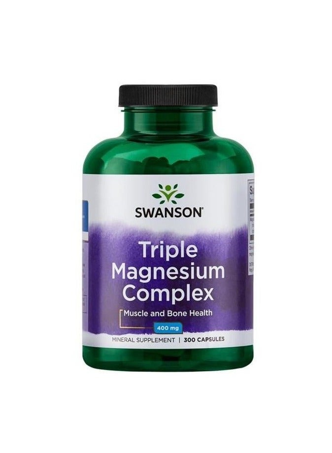 Swanson Triple Magnesium Complex 400 mg - 300 Capsules