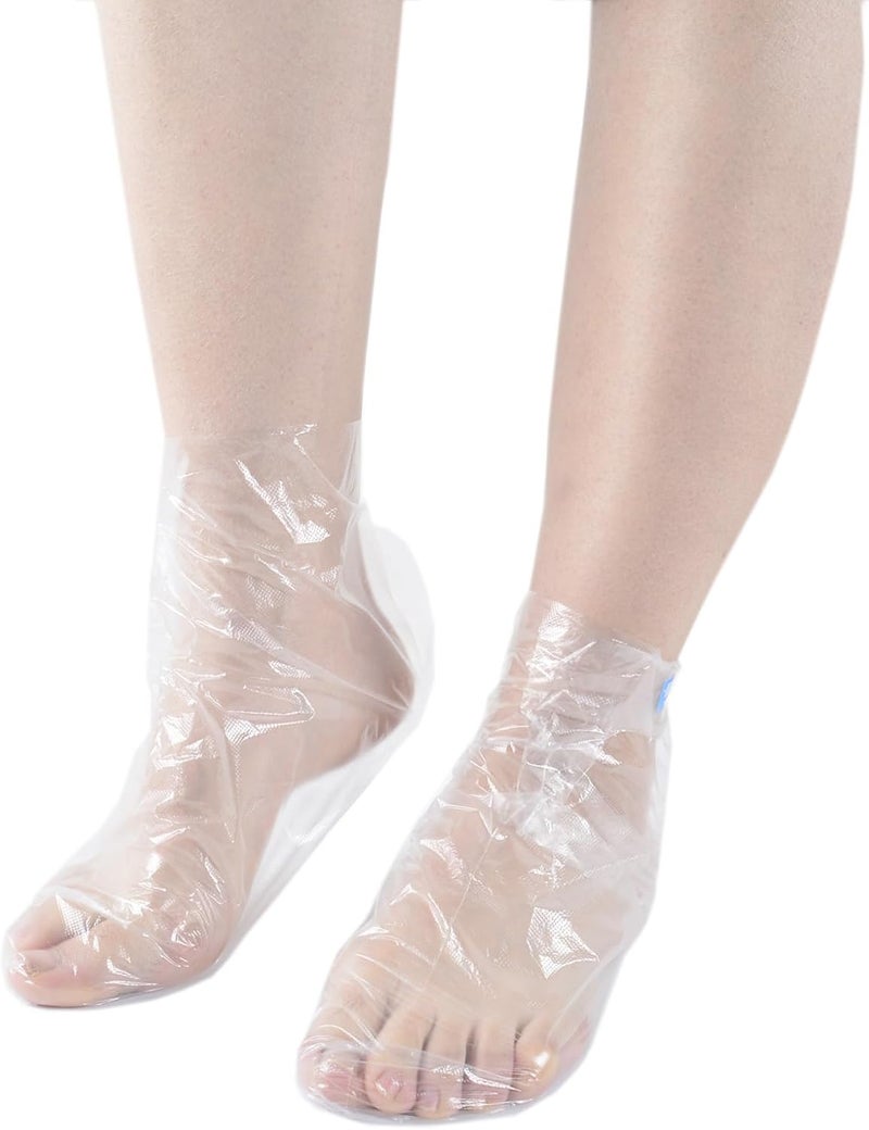200Pcs100Pairs Disposable foot film cover Paraffin Bath Liners for Foot anti cracking plastic bag household cling film trial shoe foot cover sock coverWax therapy Foot Bag